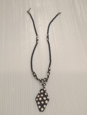 Black and White Polka Dot Pendant Necklace - Women Jewelry